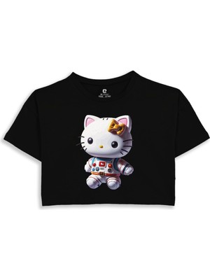 Ez Design Hello Kitty Baskılı Crop Tshirt