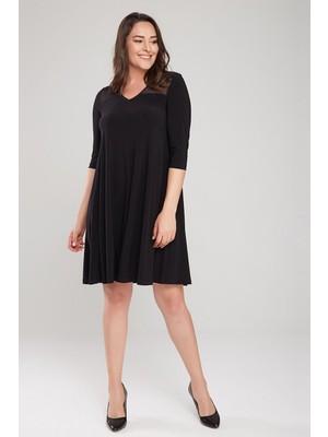 Laranor Tül Detaylı Elbise 44 - Siyah