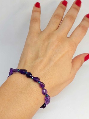 Yaşam Tohumu Ametist Taşı Tasarım Bileklik (47140)