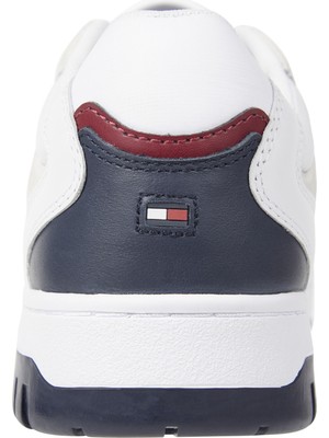 Tommy Hilfiger Beyaz Erkek Deri Sneaker Th Basket Street Suede Mıx