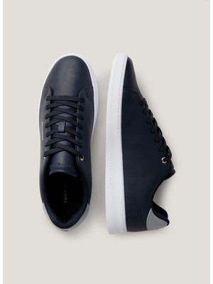 Tommy Hilfiger Lacivert Erkek Sneaker Court Cup Lth Perf Detaıl