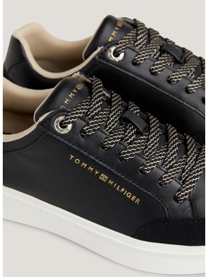 Tommy Hilfiger Siyah Kadın Deri Sneaker Fw0Fw07683Bds