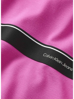 Calvin Klein Pembe Kadın Uzun Elbise Punto Logo Tape Ss Dress