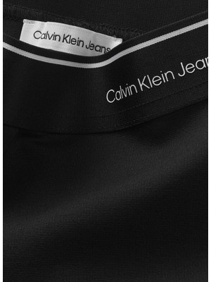 Calvin Klein Ispanyol Paça Siyah Kadın Eşofman Altı Logo Tape Punto Pants