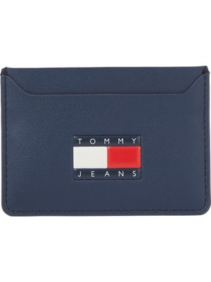 Tommy Hilfiger Lacivert Erkek 9,5x8,9x0,4 cm Kartlık Tjm Herıtage Leather cc Holder