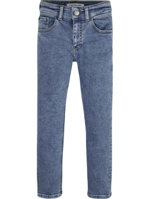 Calvin Klein Normal Bel Indigo Erkek Çocuk Denim Pantolon Dad Essentıal Blue