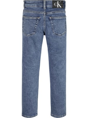 Calvin Klein Normal Bel Indigo Erkek Çocuk Denim Pantolon Dad Essentıal Blue