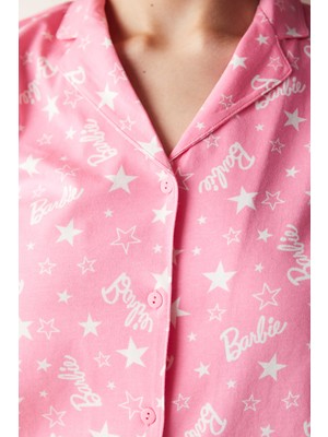 Penti Barbie Pembe Gömlek Pijama Takımı