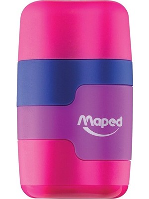 Maped Renkli Çift Delikli Silgili Kalemtraş 1 Adet Pembe ve Mavi Renk Seçenekleriyle