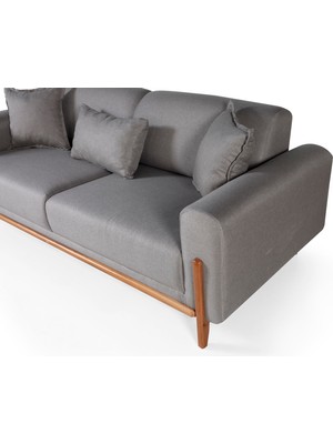 Perla Sofa Bodrum Yataklı Koltuk Takımı Açık Gri