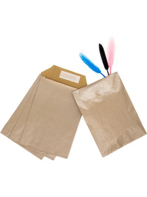 Repro Design 25 x 30 x 6 cm Kraft 5 Adet Zarf Çanta Yapışkanlı Hediye Poşeti Hediye Paketi