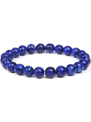 Qiuhong Shop 21CM Tarzı Yeşim Lapis Lazuli Erkekler Bilezikler Doğal Şifa Enerji Kaplan Gözü Bilezik Cilalı Lapis Lazuli Boncuk Bileklik Elastik Pulsera Kadın Takı (Yurt Dışından)