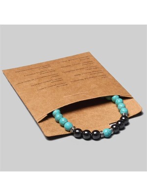 Qiuhong Shop 17CM Tarzı Kaplan Gözü 6 Erkekler Bilezik 8mm Doğal Hematit Kaplan Gözü Boncuk Claack Şifa Taş Bilezikler Çift Yeni Yıl Hediyesi Için Pulsera De Hombre (Yurt Dışından)