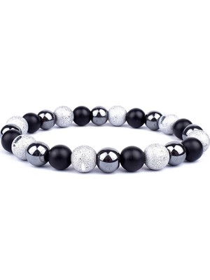 Qiuhong Shop 10 mm Tarzı No.11 Boyutu Doğal Siyah Obsidyen Hematit Kaplan Gözü Boncuk Bilezik Erkekler Manyetik Sağlık Koruma Kadınlar Için Soul Takı Pulsera Hombre (Yurt Dışından)