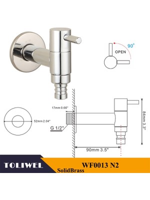 Mingjin Shop2 N2 Stili Ekstra Uzun Cilalı Krom Çamaşır Banyo Wetroom Mutfak Duvara Monte Fren Musluk Dış Mekan Soğuk Su Musluğu Bibcocks (Yurt Dışından)