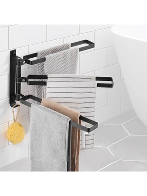 Mingjin Shop2 Gümüş Tarzı Dönen Havlu Çubuğu Duvara Monte Depolama Raf El Havlusu Tutucu Havlu Merdiven Askısı Banyo Mutfak Için Su Geçirmez (Yurt Dışından)