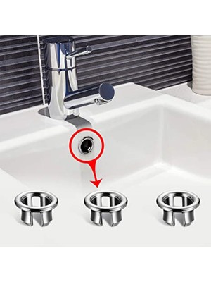 Mingjin Shop2 DZK3PCS Tarzı Suchme Mutfak Banyo Havzası Döşeme Banyo Lavabo Deliği Yuvarlak Taşma Drenaj Kapatma Başlığı Taşma Halkası Içi Boş Lavabo Taşma Halkası (Yurt Dışından)