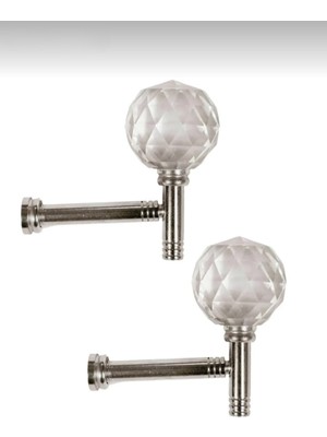 PerdeYap Renso Kristal Taşlı Gümüş Renk Fon Perde Kuşağı Bağlama Aparatı 2 Adet