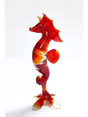 Cam Sanatı Deniz Atı Kırmızı 14 cm