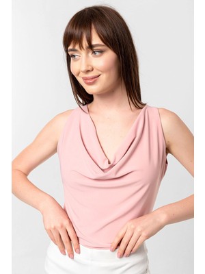 Laranor Alttan Çıtçıtlı Degaje Yakalı Bluz&body 38 - Pudra