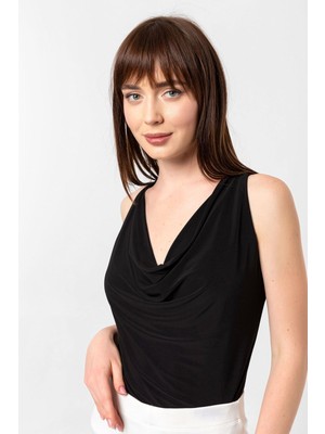 Laranor Alttan Çıtçıtlı Degaje Yakalı Bluz&body 44 - Siyah