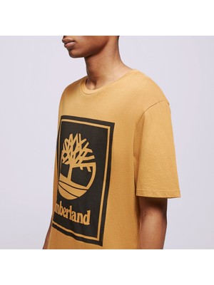 Timberland Front Stack Logo Regular Erkek Turuncu Yuvarlak Yaka Tişört