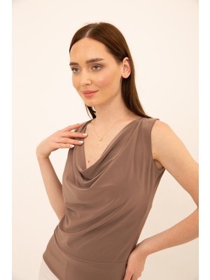 Laranor Degaje Yaka Bluz 46 - Vizon