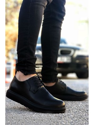 Big King Siyah Bağcıklı Erkek Ayakkabı Düz Topuklu %100 Ortopedik İç Taban ile Konforlu Kullanım