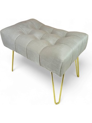 Foresta Home Fiona Puf Bench - Gold Metal Ayak