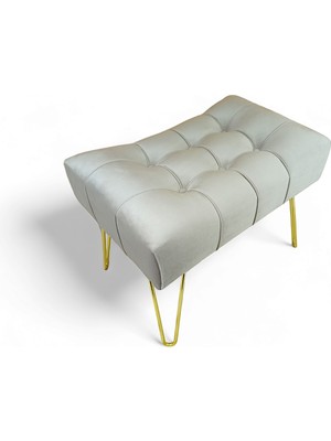 Foresta Home Fiona Puf Bench - Gold Metal Ayak