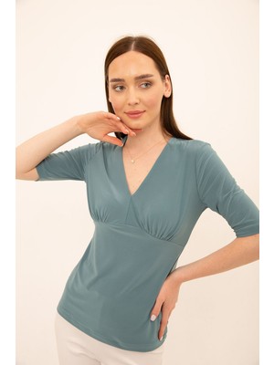 Laranor V Yaka Bluz 36 - Nil Yeşili