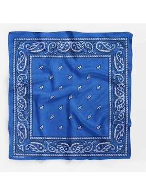 New Obsessions Şal Desenli Kare Koton Bandana Fular
