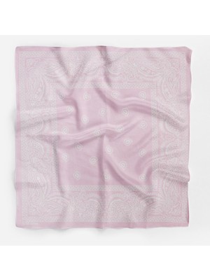 New Obsessions Şal Desenli Kare Koton Bandana Fular
