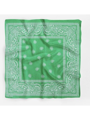 New Obsessions Şal Desenli Kare Koton Bandana Fular