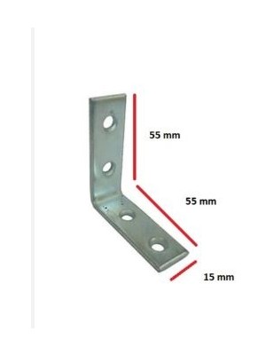 Metali 10 Adet L Demir Gönye Köşebent 15X55X55MM - Mobilya Dolap Raf Masa Çekmece Sabitleme Birleştirme