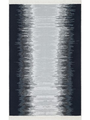 Eko Halı Arya Kilim AR40 Whıte Black Çift Taraflı Modern Desenli Dokuma Kilim