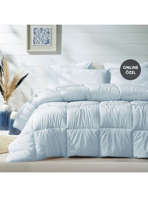 Yataş Bedding Macaron Çift Kişilik Yorgan - Yastık Set - Mavi