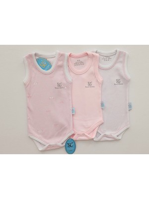 Sweet Cotton Atlet 3'lü Body Pamuklu Desenli Çıtçıtlı Zıbın