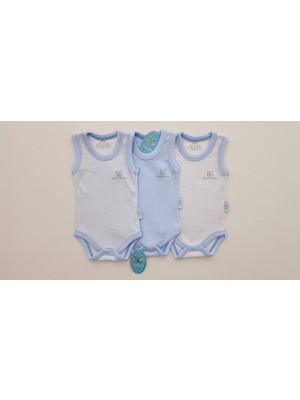 Sweet Cotton Atlet 3'lü Body Pamuklu Desenli Çıtçıtlı Zıbın