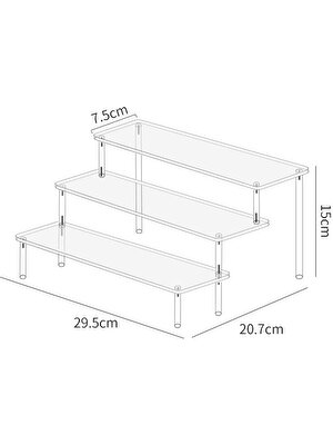 Pabiflo Akrilik Teşhir Yükselticileri, Parfüm Standı Düzenleyicisi, Gıda Standları Için Şeffaf Akrilik Raf Yükselticileri, Masa Üstü Kullanımı (Yurt Dışından)