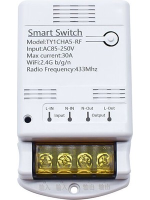 Pabiflo Tuya Wifi 30A Röle Modülü 85-250V Akıllı Anahtar Dıy 433MHZ Rf Denetleyici Smartlife App Ses Röle Zamanlayıcı Uzaktan Kumanda (Yurt Dışından)