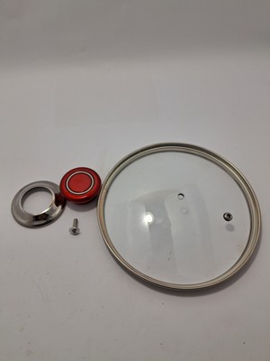 Ercan AVM Cam Kapak 18 cm ve Kırmızı ( Elma Şekeri ) Kulp
