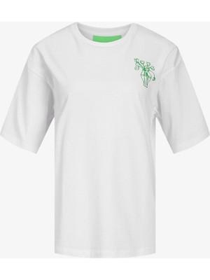 JJXX Jxenya Kadın Beyaz T-Shirt 12252259-BrightWhiteBloom