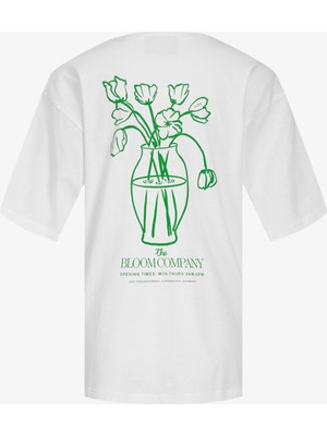 Jjxx Jxenya Kadın Beyaz T-Shirt 12252259-BRIGHTWHITEBLOOM