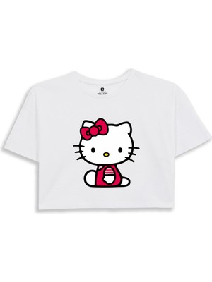 EZ Design Hello Kitty Baskılı Crop Tshirt