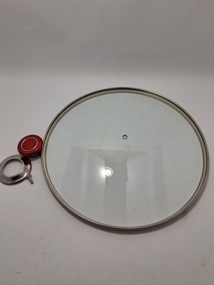 Ercan AVM Cam Kapak 32 cm ve Kırmızı (Elma Şekeri) Kulp
