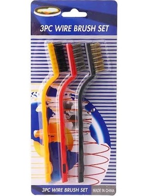 Elite Home Elite Tel Fırça Seti 3’lü Set Sert Plastik-Pirinç-Paslanmaz Çelik Tel Fırçalar