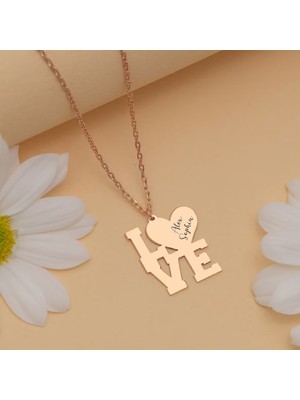 N!da Jewelry 925 Ayar Gümüş Love Isim Kolye