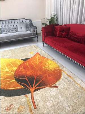 Hemka Yeni Desen 3D Yaprak Model Kadife Halı Örtüsü