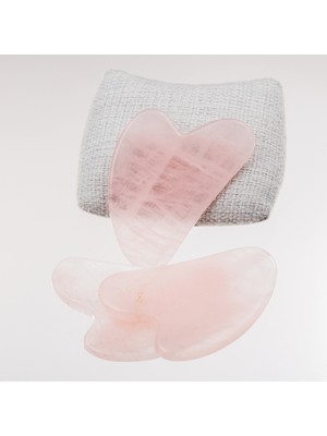 Taşta Moda Pembe Kuvars Taşı Yüz Masaj Aleti-Gua Sha